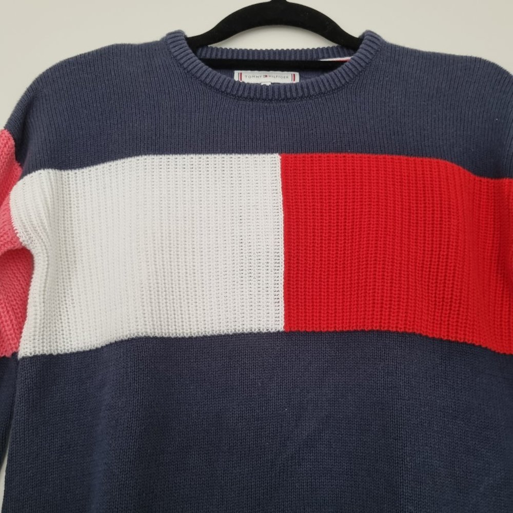 Tommy Hilfiger Girls Flag Sweater Twilight Navy Sizes 8, 10 and 12 - Picture 6 of 7